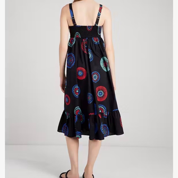 Kate Spade Firework Floral Al Fresco Midi Dress Size XXS - Picture 10 of 10
